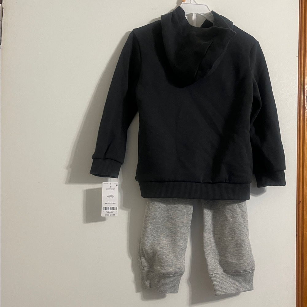 Carter’s Boys 2 piece outfit Hoodie with Moose Design and Gray Pants Set Size 3T - Picture 2 of 5